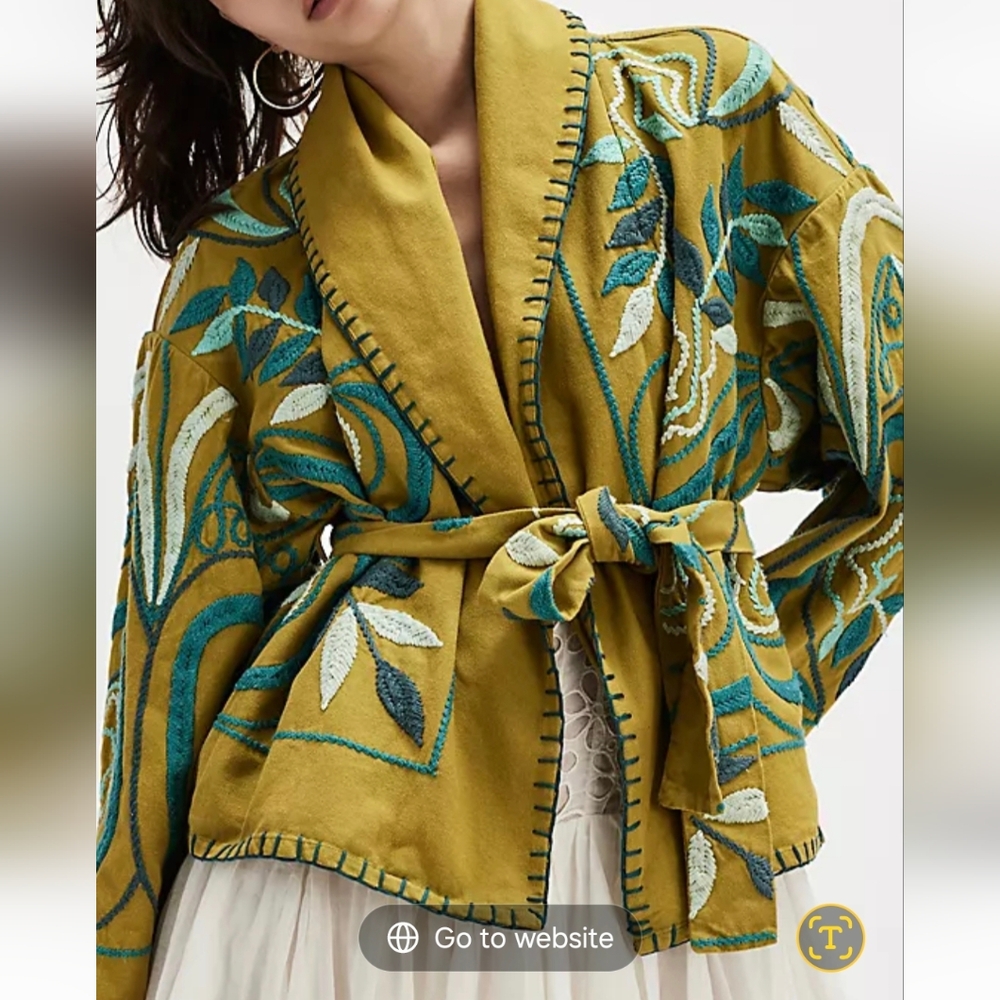 Free People Nori  Embroidered Jacket